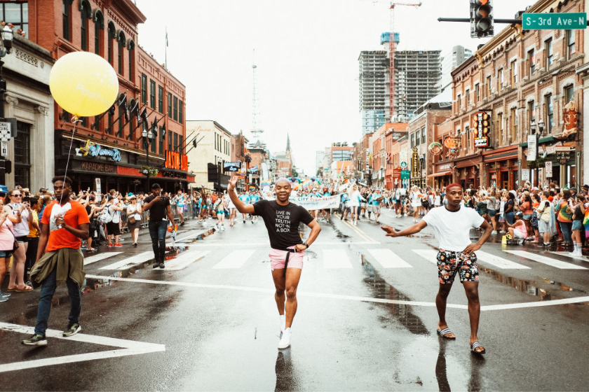 Participants in the Nashville Pride Parade are seen on June 22, 2019 in Nashville, Tennessee.