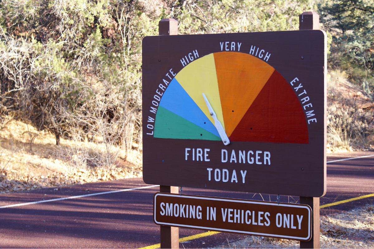 national fire danger rating system sign