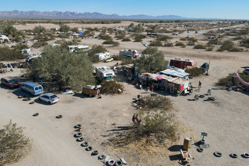 aerial view of slab city