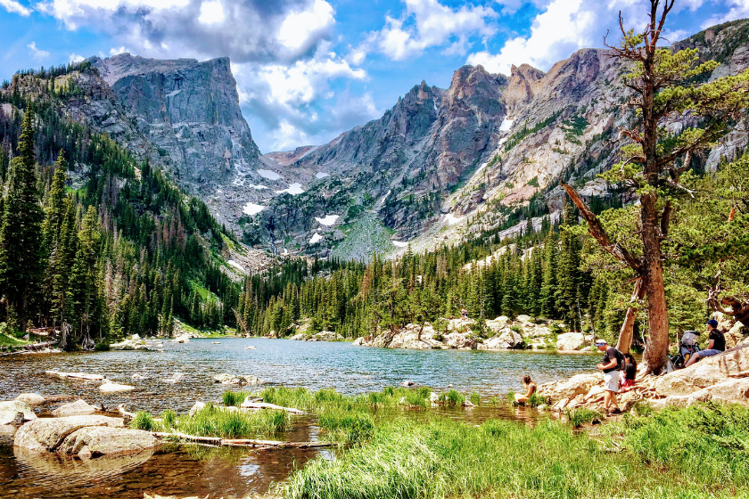 Gorgeous Dream Lake in Colorado's Rocky Mountain National Park in Summer.