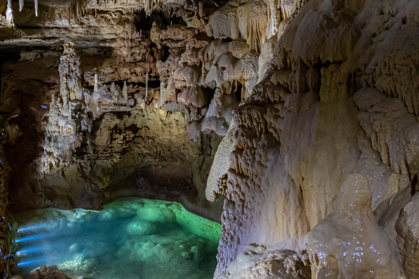 Water inside Natural Bridge Caverns , San Antonio Texas USA 