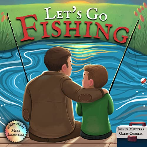 Book cover of "Let's Go Fishing," a children's fishing book.