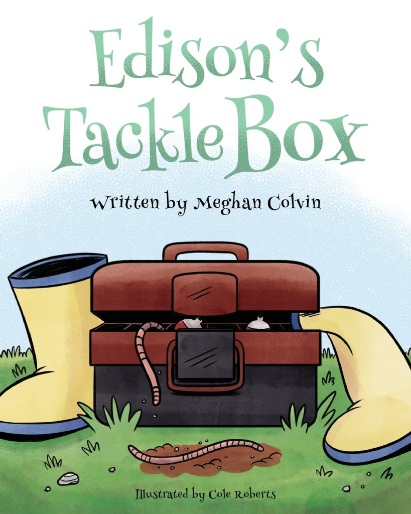 Book cover of "Edison's Tackle Box," a children's fishing book