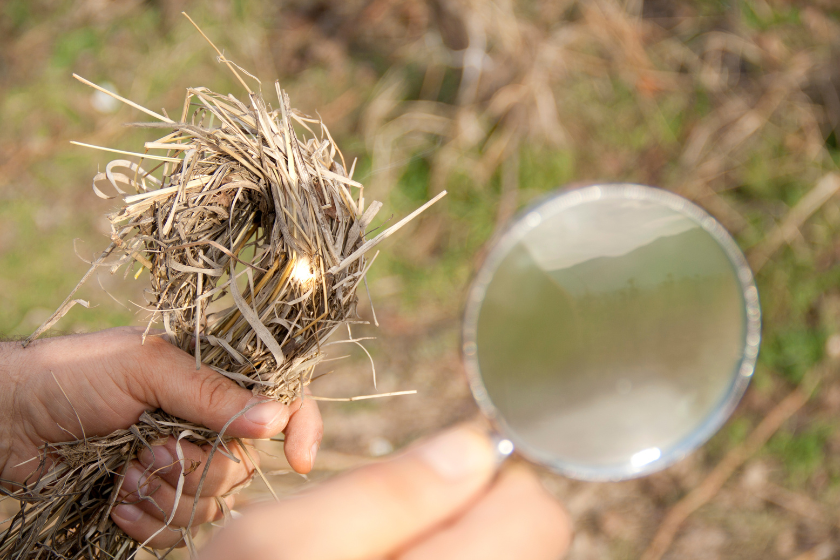 Fire with a magnifying glass