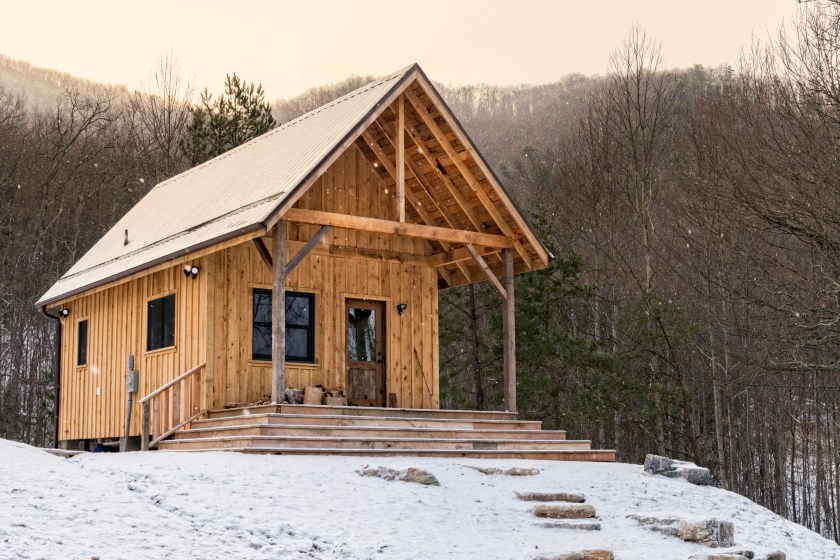 Rustic Appalachian homesteading cabin.