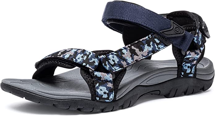 atika Men's Outdoor Hiking Sandals, Open Toe Arch Support Strap Water Sandals, Lightweight Athletic Trail Sport Sandals