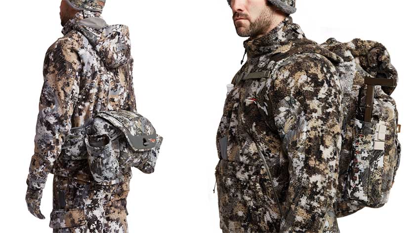 A side-by-side photo of the SITKA Tool Belt and SITKA Fanatic Backpack