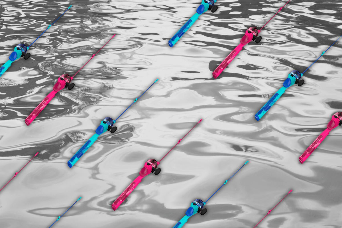 Three Kids Fishing Poles at Walmart for Youth Fishing