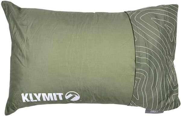 Klymit Drift Camping Pillow, Reversible Cover for Travel and Sleep, Shredded Memory Foam Comfort with Durable Shell