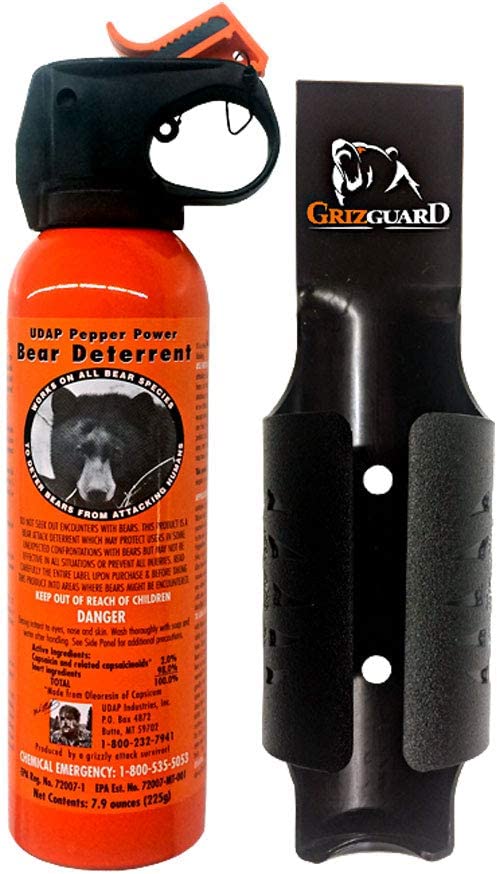 Udap best Bear Spray Safety Orange with Color Griz Guard Holster