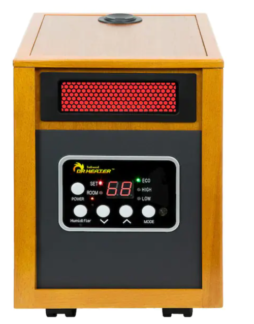 1500-Watt Infrared Portable Space Heater with Humidifier and Dual Heating System