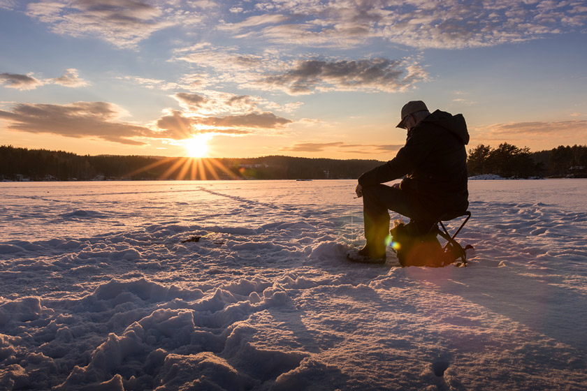 ice fishing for bass