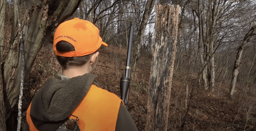 hunter takes down deer during pennsylvania deer drive