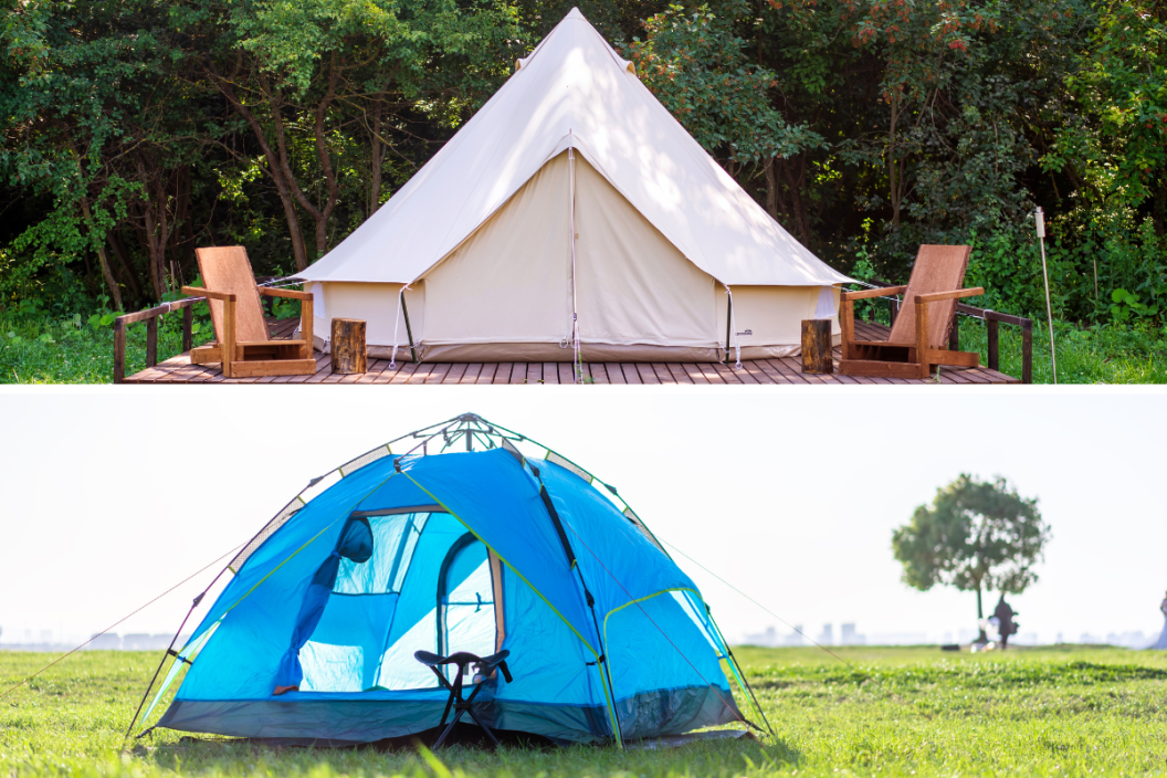Glamping tent vs. a camping tent