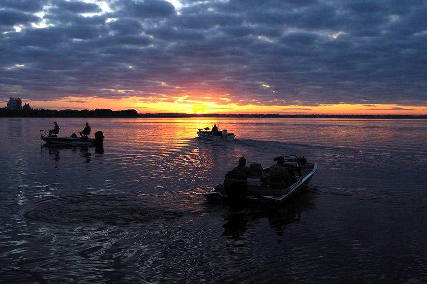 bass fishing during tournament