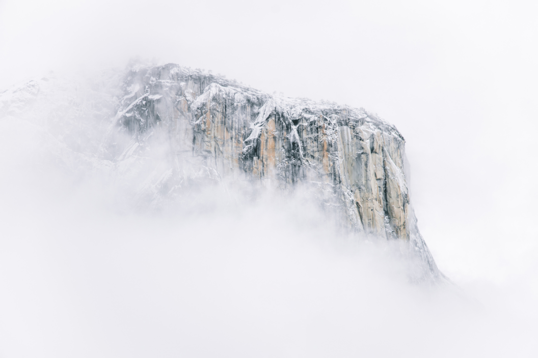 Yosemite's El Capitan covered in snow