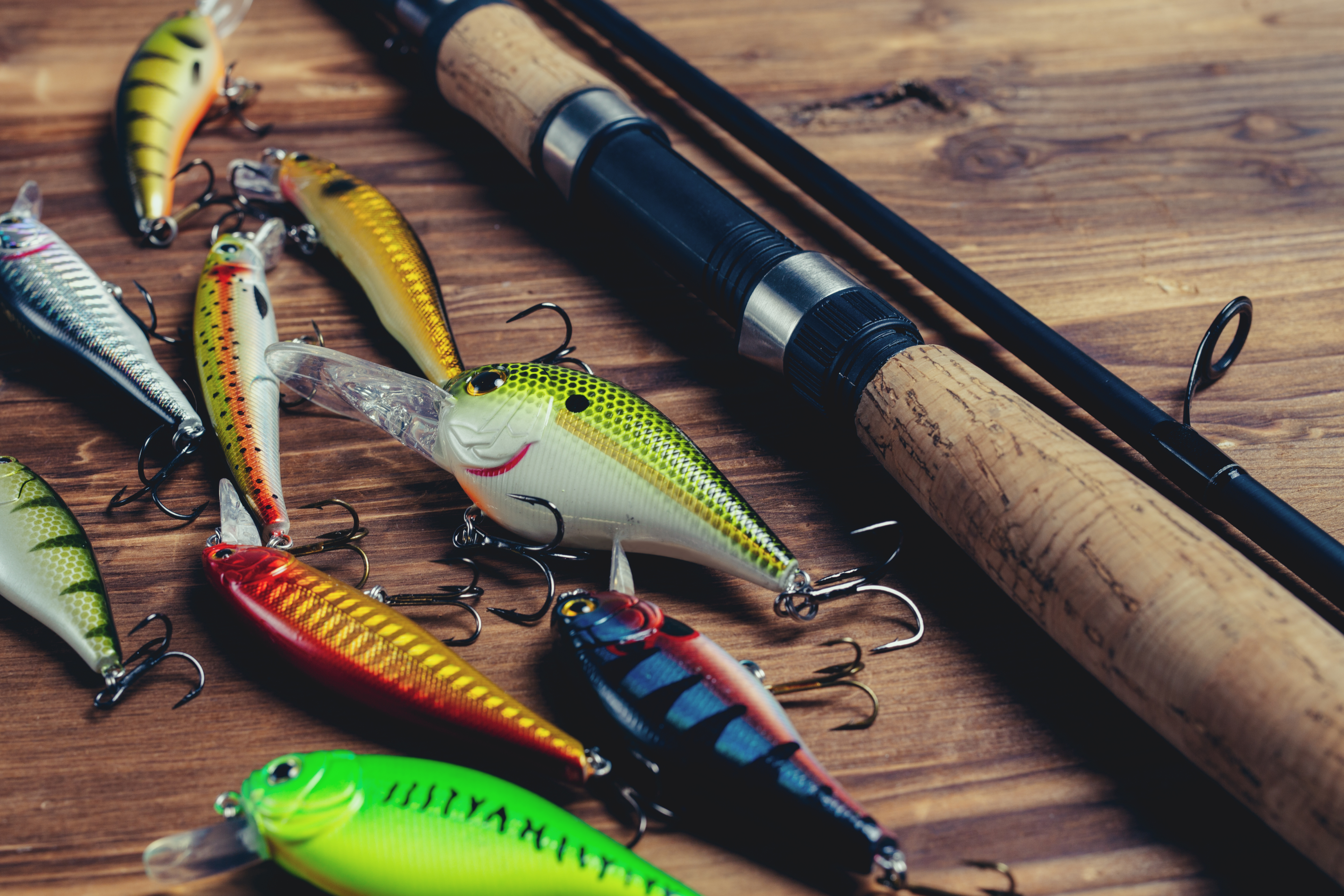 Fishing tackle background. Fishing design elements.