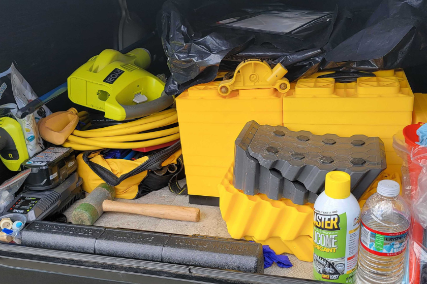 Tools and accessories in under trailer storage