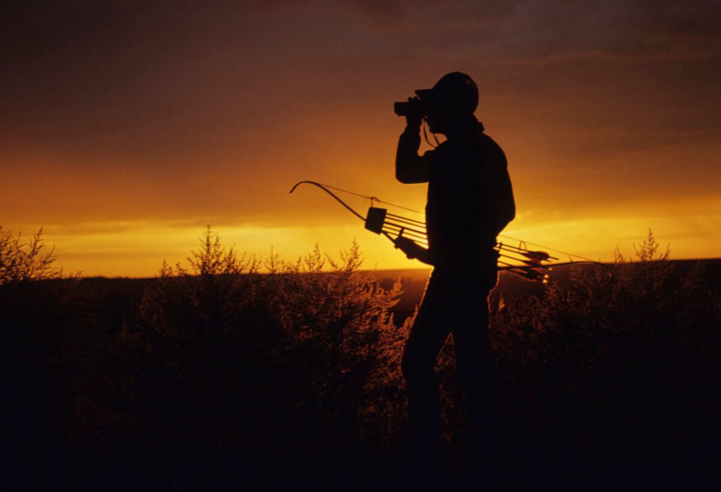 Bowhunter in Sunrise