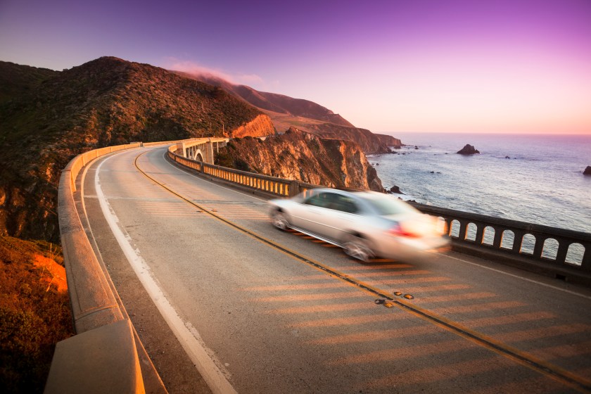 Bixby Bridge on highway 1 near the rocky Big Sur coastline of the Pacific Ocean California, USA