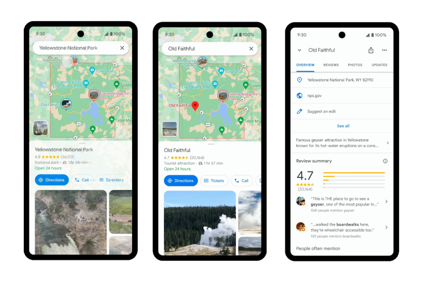 New google maps national park and trails updates