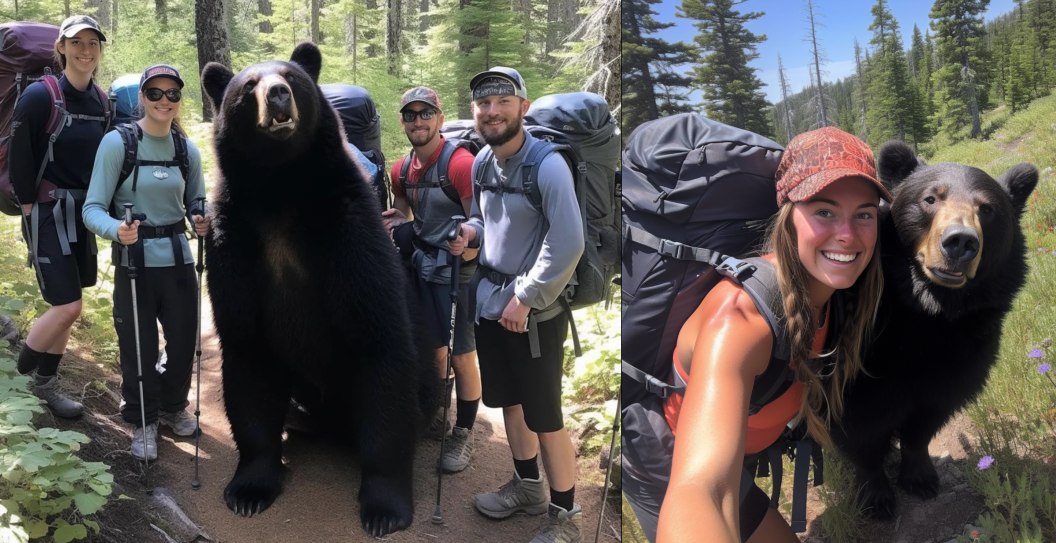 AI hiking bear