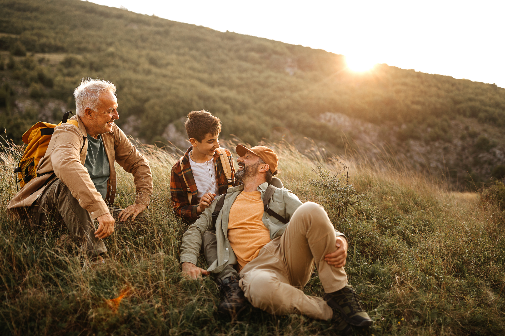three generations males relaxing on hiking tour - amazon father's day gifts