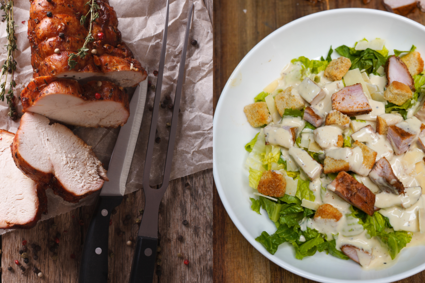 smoked turkey caesar salad recipe