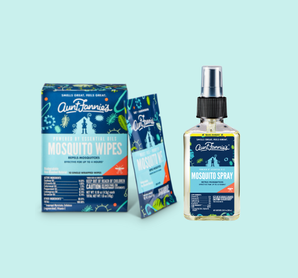 A bottle of Aunt Fannie's Mosquito Spray