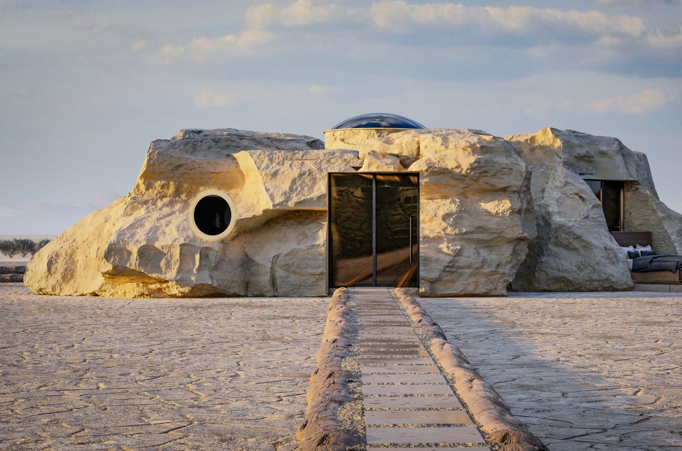 cave lux sits in the playa