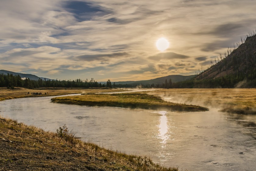 Sunrise on the Madison River in Yellowstone National Park.