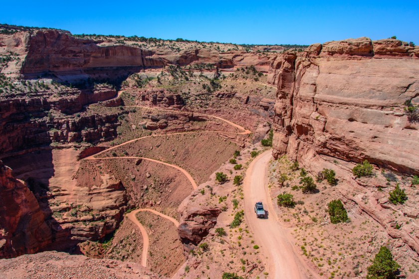 Shafer Trail road in Canyonlands National Park, Utah USA 