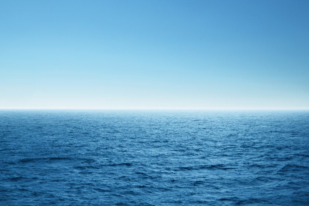 Blue open sea. Environment,travel and nature concept.