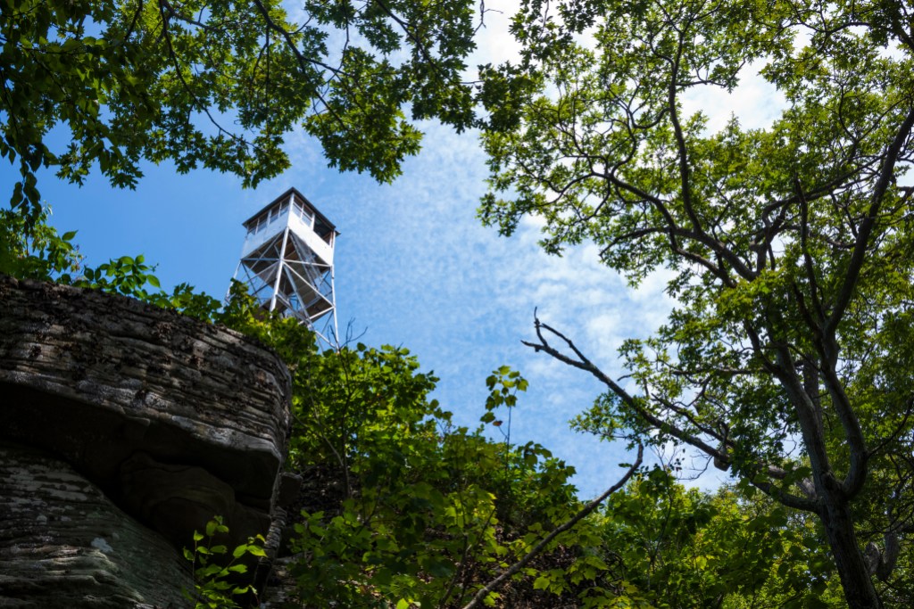 Overlook Mountain is the southernmost peak with an elevation of 3,140"u2032 in the central Catskill Mountains near Woodstock, New York. The fire tower at it's peak is a popular attraction for hikers.