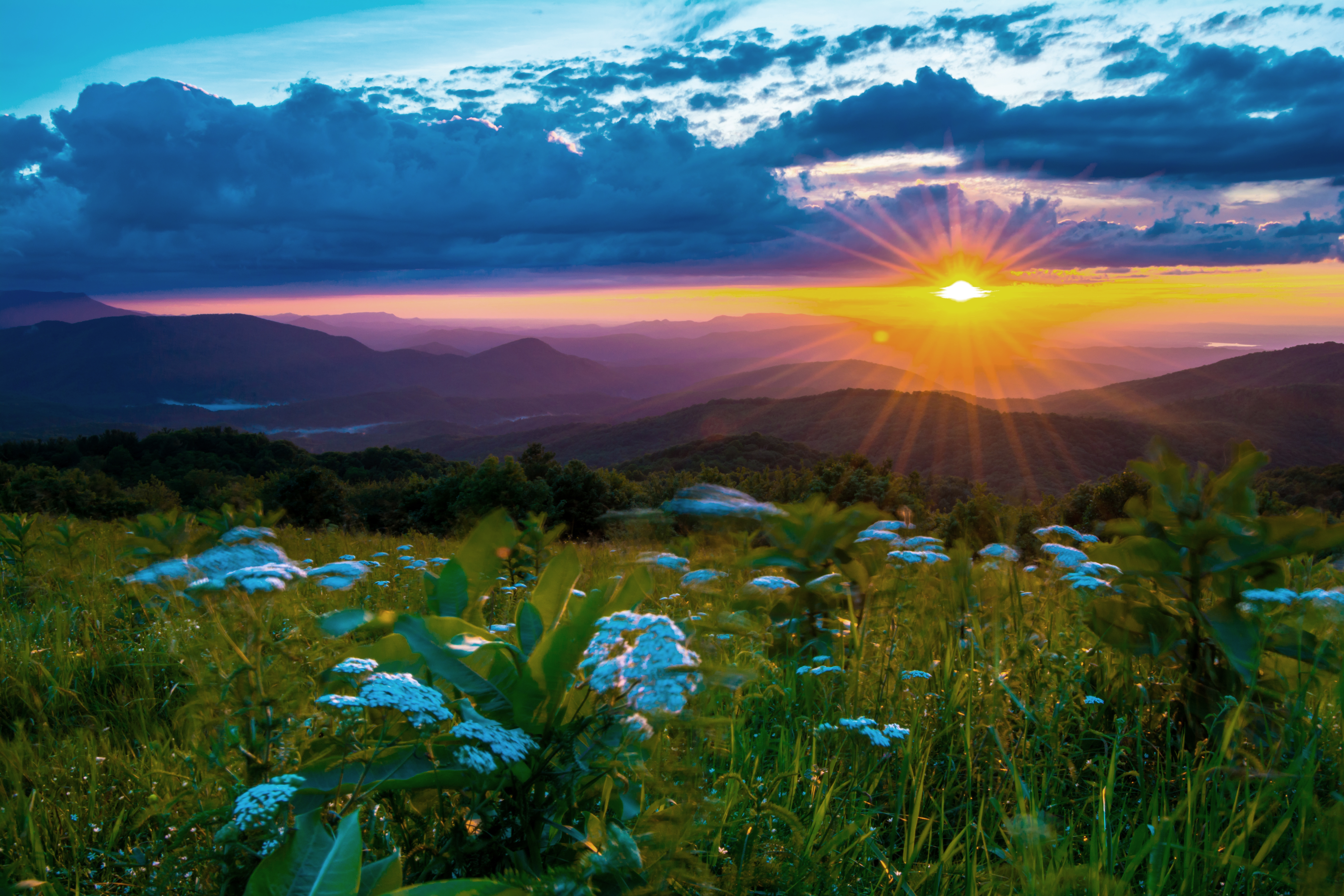 Sunset from Max Patch, NC along the Appalachian Trail.