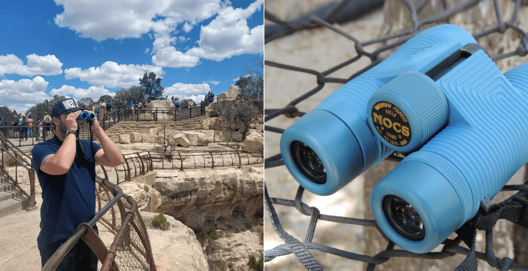 nocs field issue binoculars used in person at the grand canyon