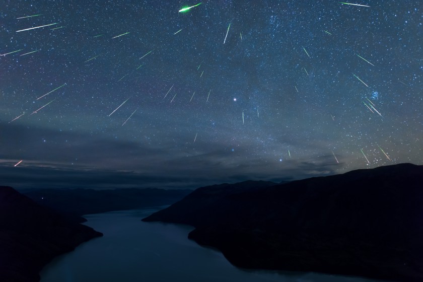 Perseids meteor shower, appeared during the middle of August every year.