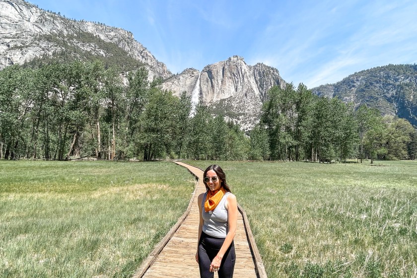 Author walking through Yosemite National Park