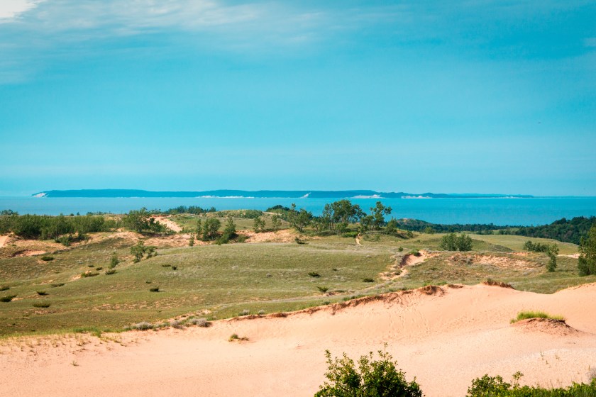 Looking at South Manitou Island from the Sleeping Bear Dunes National Lakeshore 
