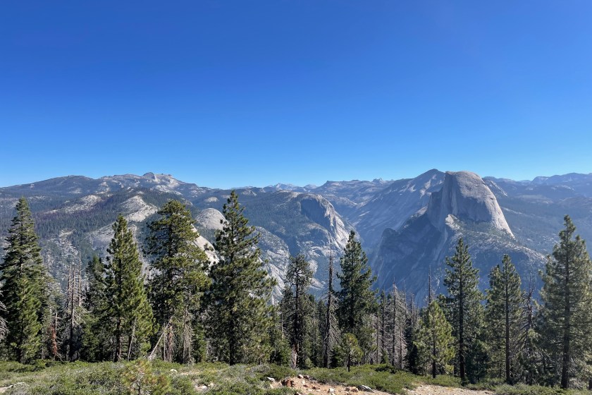 A landscape view of Sentinel Dome and Taft Point Loop