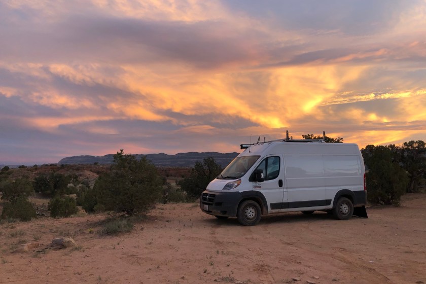 Dispersed van camping on Hole in the Rock Road, Escalante