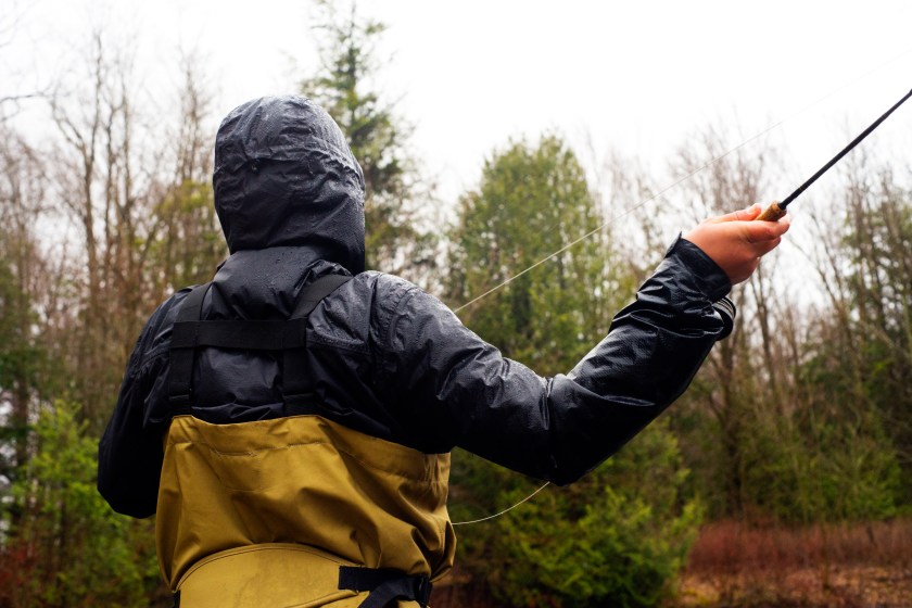 Layers can be helpful while fishing in the fall, especially when it rains.
