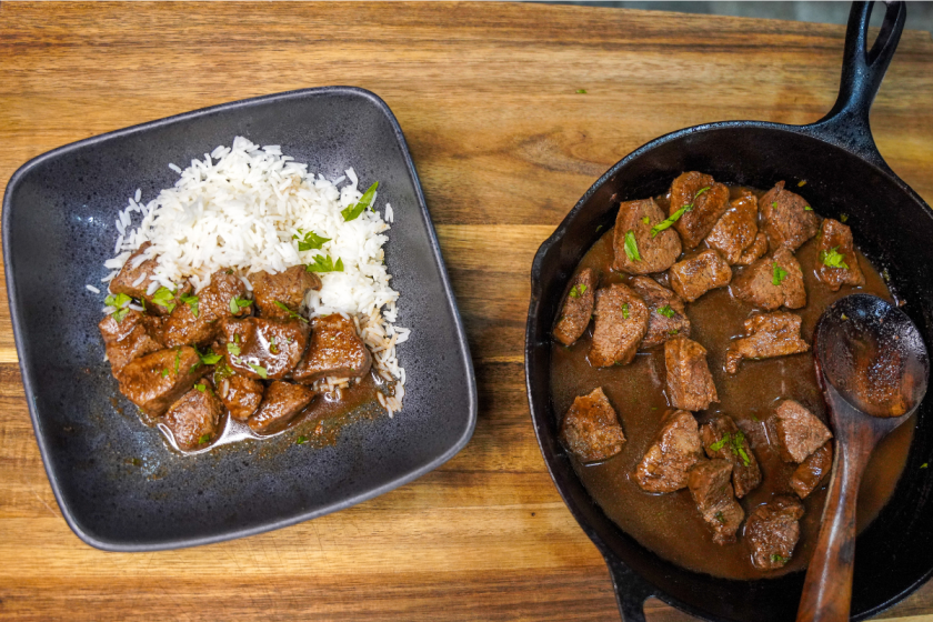 honey balsamic venison bites