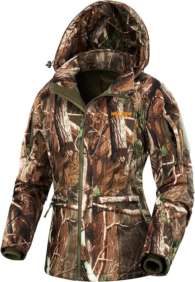 Long sleeves hooded camouflage hunting jacket
