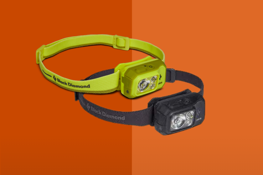 Black and lime green Black Diamond headlamps