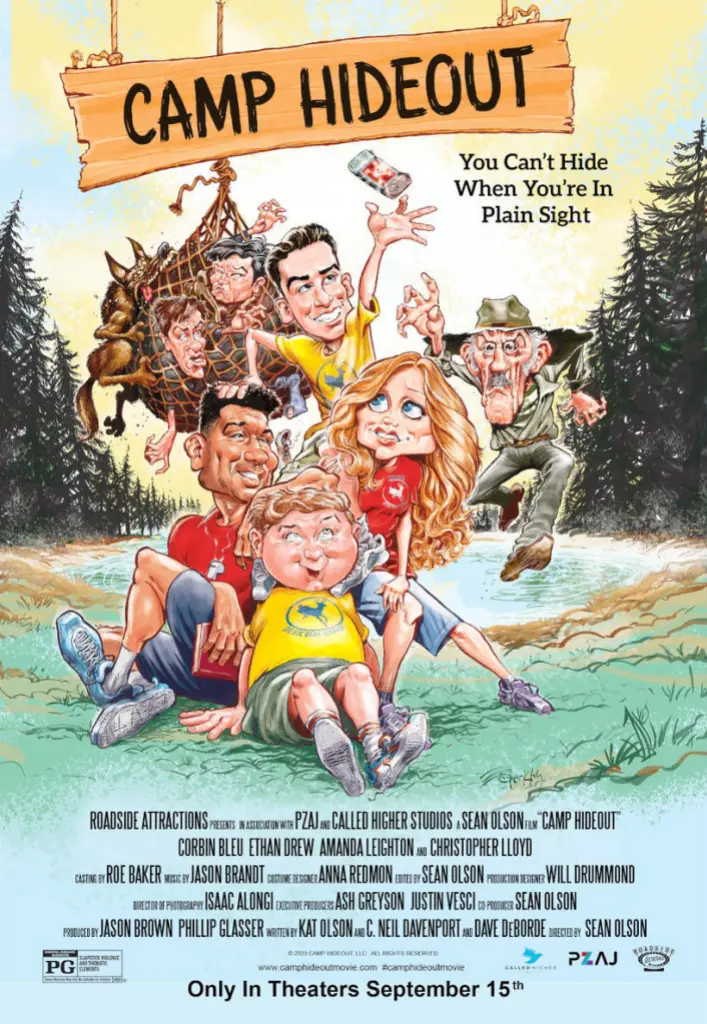 The movie poster for the film "Camp Hideout"