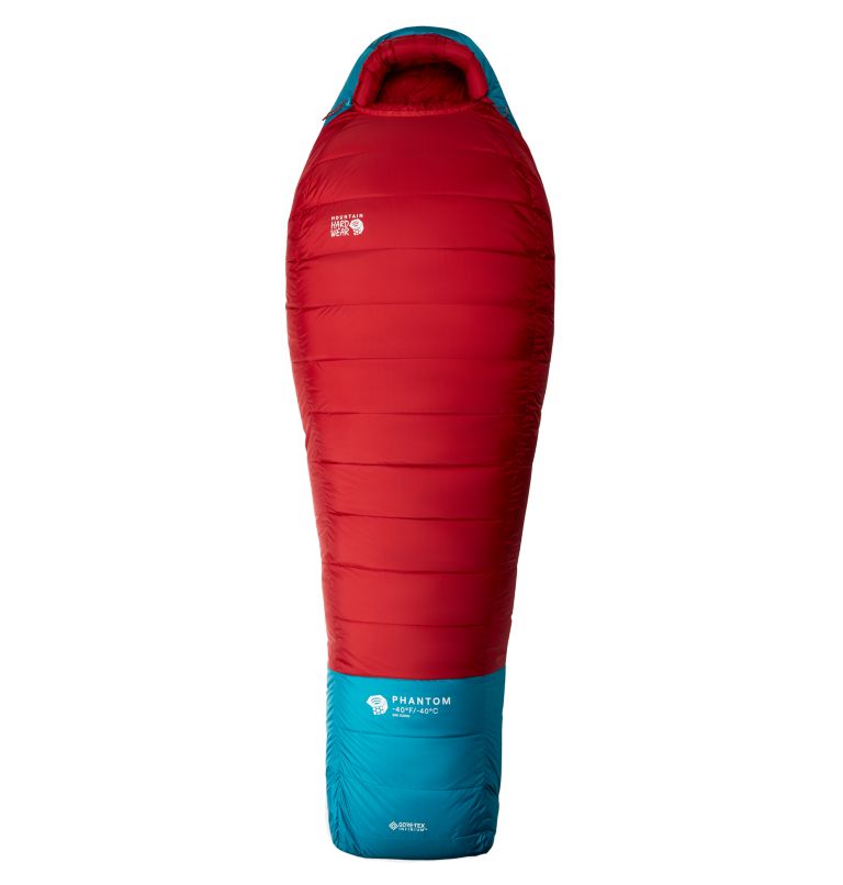 Red and blue Mountain Hardware sleeping bag 