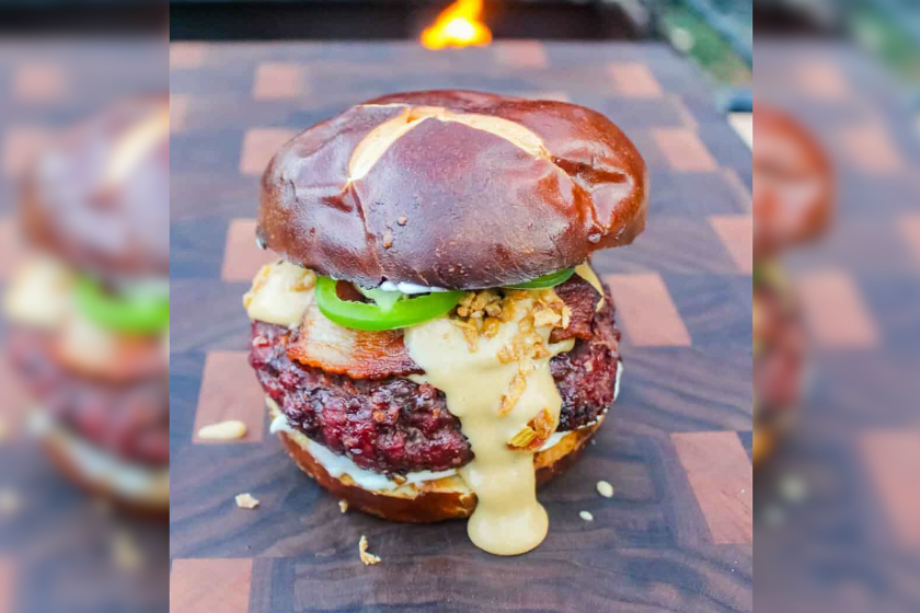 Smoked Venison Burgers with Beer Cheese