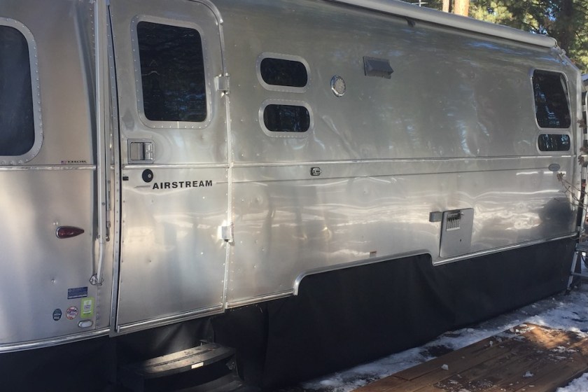 Airstream with EZ snap skirting.