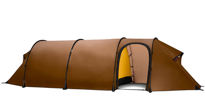 Large brown Hilleberg Keron 3 GT camping tent 